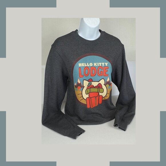 Hello Kitty Winter Lodge Event Sweatshirt - Women's S - Grey Fleece - NWOT! - Picture 3 of 5